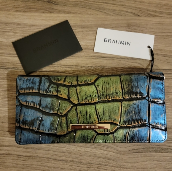 NEW Leather Brahmin MARITIME CELTICA Ady Slim Wallet NWT - Picture 1 of 9